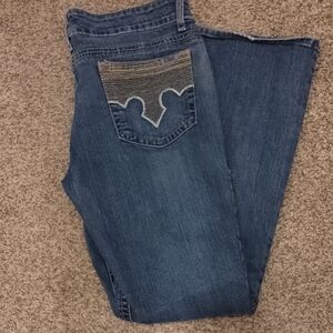 Cruel Girl Blue Bootcut Jeans with Embroidered Back Pocket